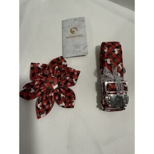 Adjustable Multicolor Dog Leash With Bow for Small-Med Dogs Red Plaid Reindeers